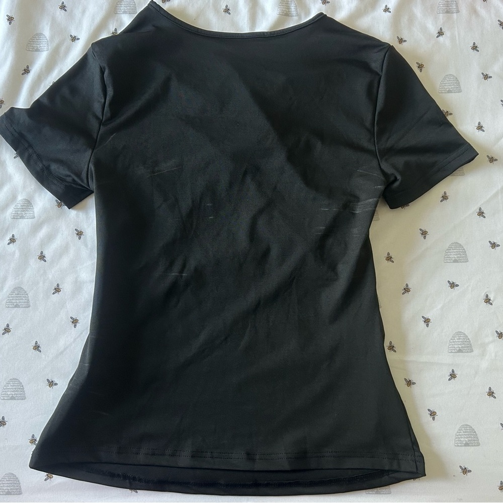 SHEIN Black Fitted Polo T-Shirt